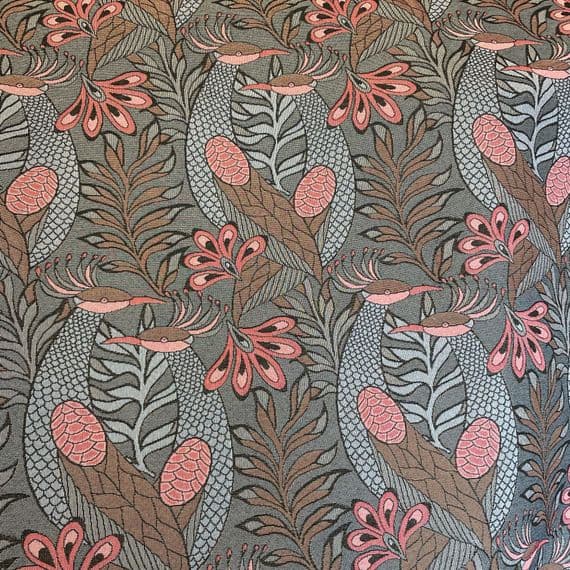 Gobelino Lodden Blues Rasberry Pink - Cotton Mix Tapestry Fabric