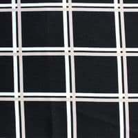 Graph Check Ponte Roma  Polyester Jersey Dress Fabric -  White Grey Black
