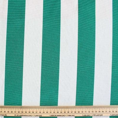 Green Stripe - Teflon Coated Dralon - Water Resistant - Outdoor Furnishing Fabric