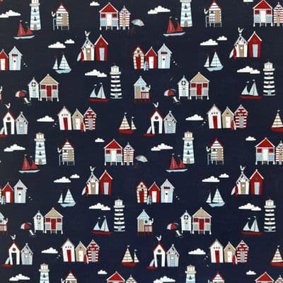 Happydays Navy - Digitally Printed Polycotton Fabric