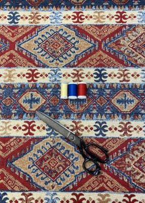 Ikat Primary Colour with Beige: Upholstery and Soft Furnishing