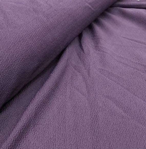 Jersey Polyester Dress Fabric Slight Crinkle Texture  - Purple