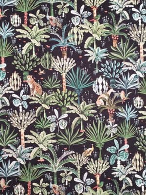 Jungle Cotton Canvas: Gazelle, Leopard, Peacock & Hummingbird