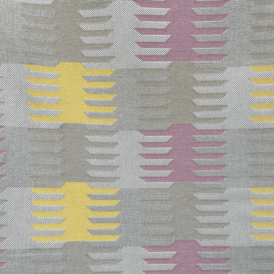 Kalim Pink Yellow Neutral - Cotton Mix Tapestry Fabric