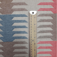 Kalim Red Blue Neutral - Cotton Mix Tapestry Fabric