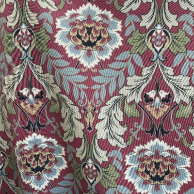 KELMSCOTT - CLARET 100% Cotton Fabric - Curtains, Blinds Fabric