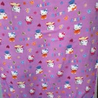 Kitty Fleece Polyester Fabric  - Pink