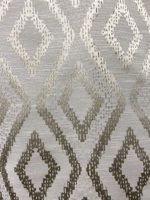 Linen Effect Metallic Diamonds - Curtains Soft Furnishings Fabric  - Oyster Beige