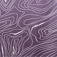 LINES Purple and White Curved Lines Viscose Dressmaking Fabric