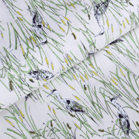 Makower Inprint Herons  -  Dress Craft Cotton Fabric -  On Natural