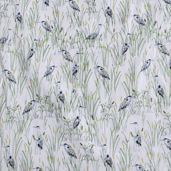 Makower Inprint Herons  -  Dress Craft Cotton Fabric -  On Natural