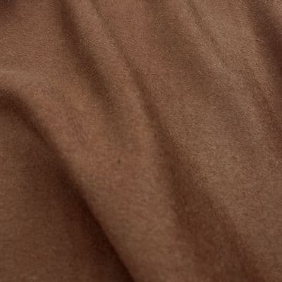 Mid Brown Plain Polyester Viscose Wool Cloth