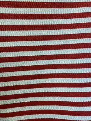 MUNICH STRIPE:  Navy & Ivory or Red & Ivory Stripe  - Cotton Canvas Quality Ticking Fabric