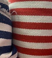 MUNICH STRIPE:  Navy & Ivory or Red & Ivory Stripe  - Cotton Canvas Quality Ticking Fabric