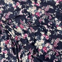 Navy Blue Purple and Pink Ditsy Floral Jersey