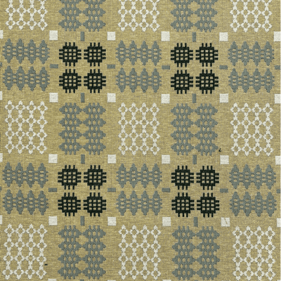Ochre Welsh Blanket Tapestry Fabric - Cotton Mix