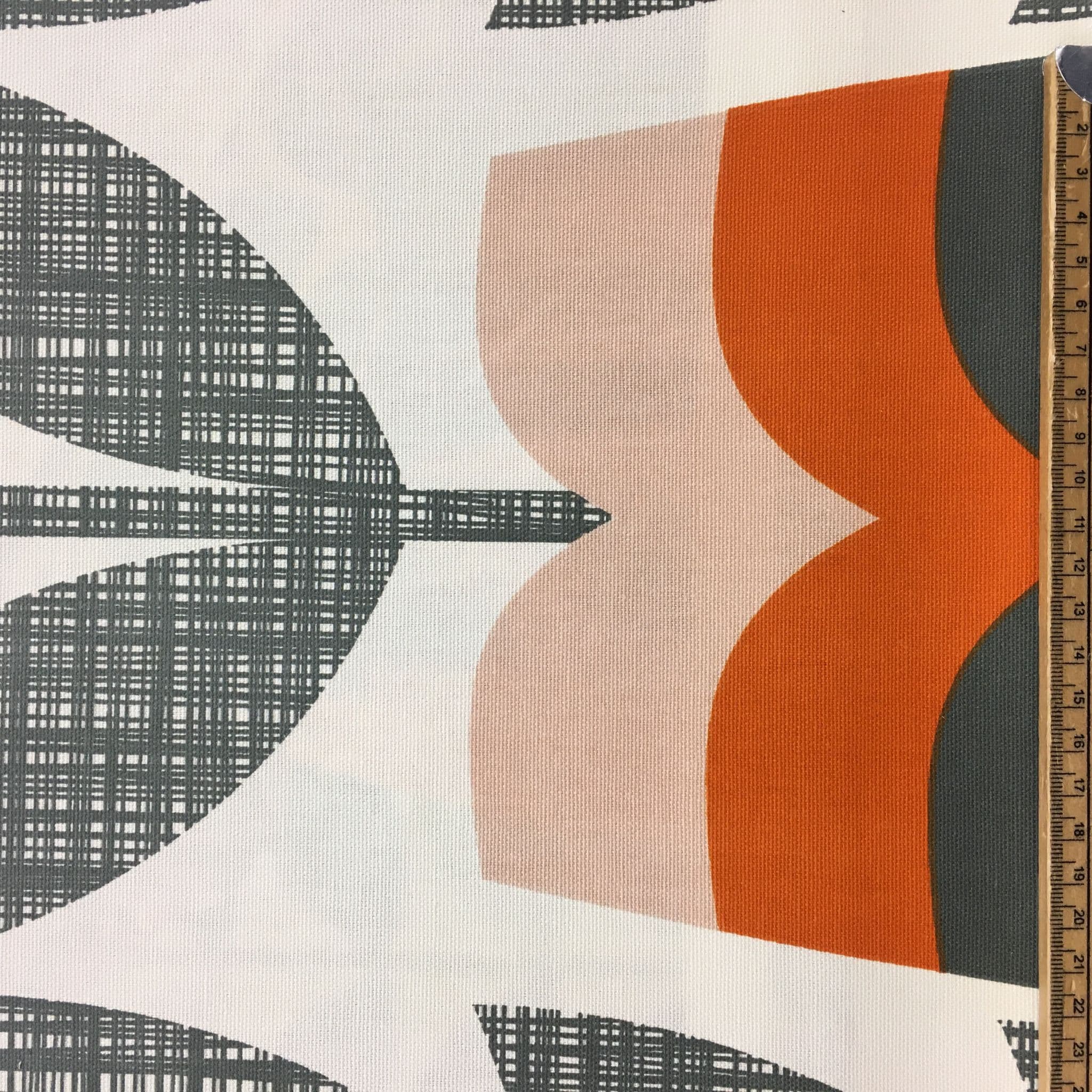 Orla Kiely Rosebud Orange Upholstery Curtain Fabric