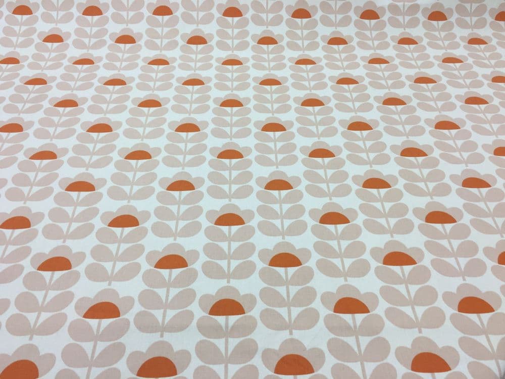 Orla Kiely Sweetpea Orange Upholstery Curtain Fabric