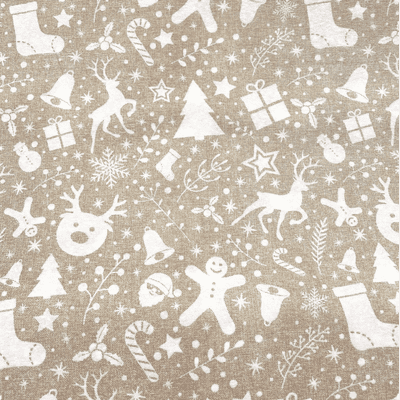 Ornate Christmas with White Motifs on Beige Background