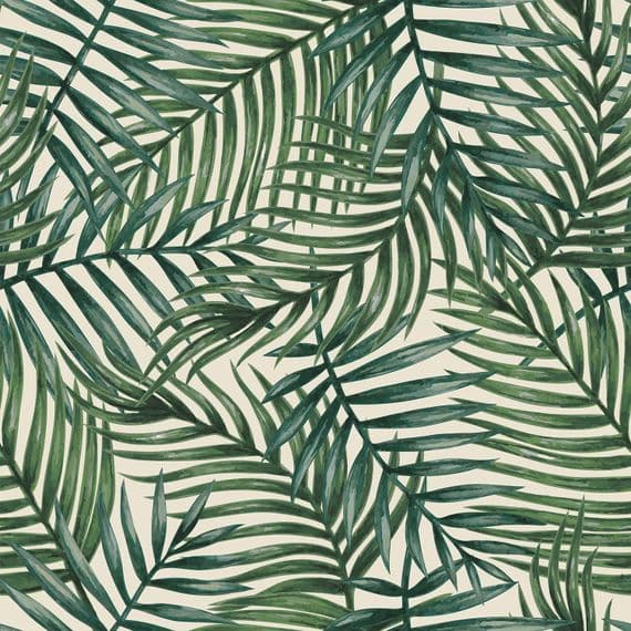 Palm Leaves Chartwell Natural - Water Resistant Outdoor Fabric