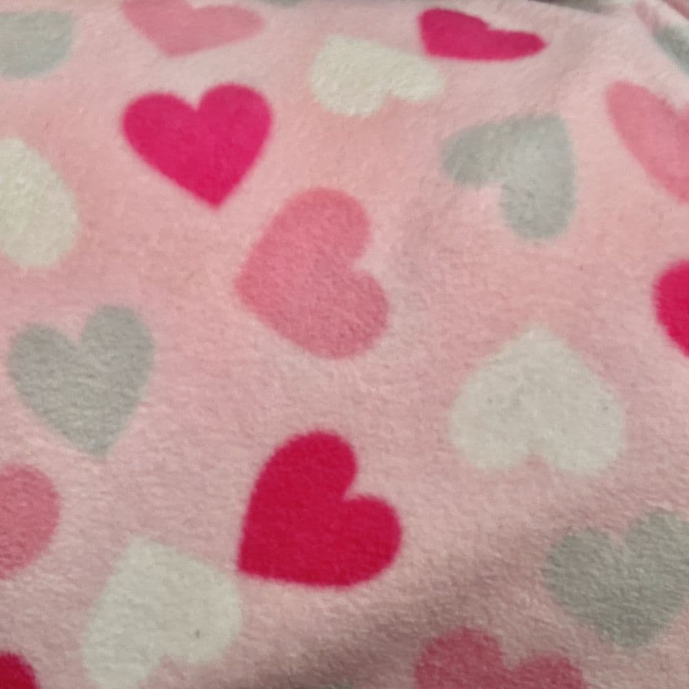 Pink Fleece Patterned Pink Hearts Fleece