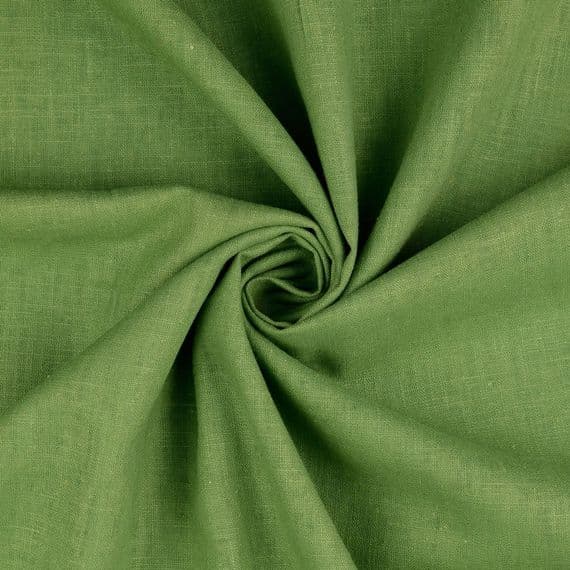 Plain Washed Linen: Olive Green