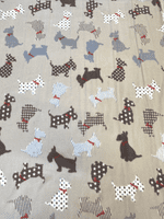 POLAR FLEECE : Monochrome Scottie Dogs on Beige