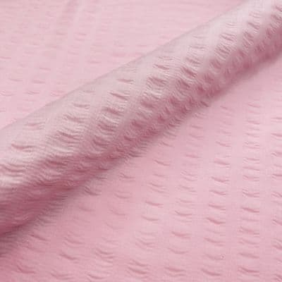 Polycotton Seersucker Large Stripe Baby Pink