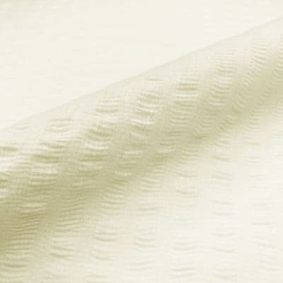 Polycotton Seersucker Large Stripe Cream