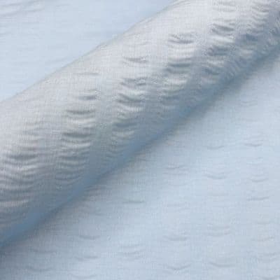 Polycotton Seersucker Large Stripe Light Blue