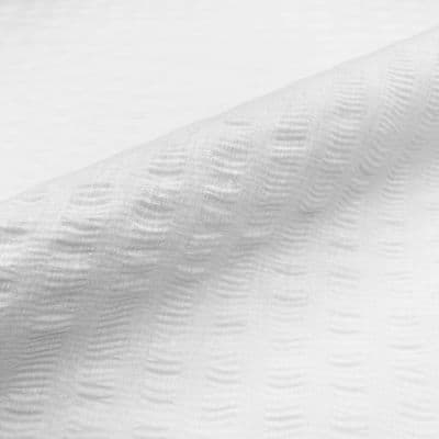 Polycotton Seersucker Large Stripe White