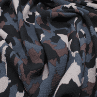 Polyester Bubble Crepe Dress Fabric -  Grey Camoflage