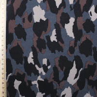 Polyester Bubble Crepe Dress Fabric -  Grey Camoflage