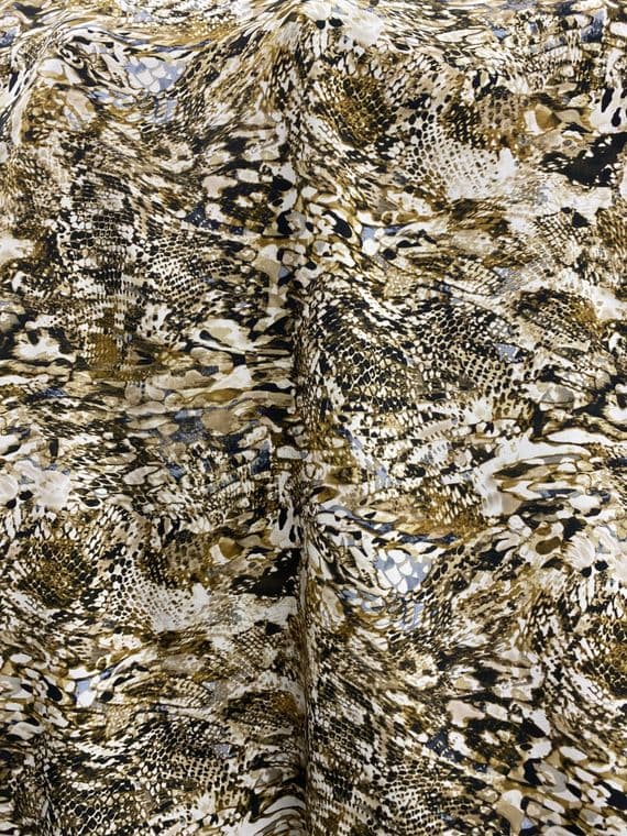 Polyester Bubble Crepe Dress Fabric - Warm  Snakeskin Animal Prints Various
