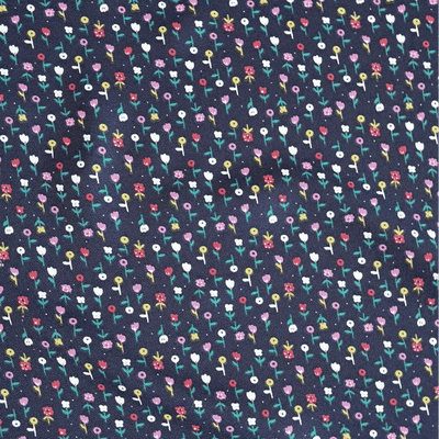 Polyester Dress Fabric Ditsy Floral Dark Blue