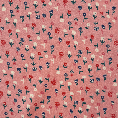 Polyester Dress Fabric Ditsy Floral Pink