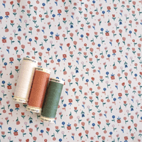Polyester Dress Fabric Ditsy Floral White