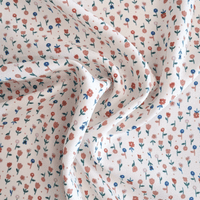 Polyester Dress Fabric Ditsy Floral White
