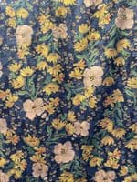 Polyester Dress Fabric - East Bronze Flowers on Black