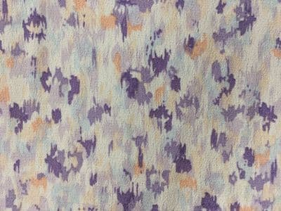 Polyester Dress Fabric - Watercolour Strokes in Lilacs, Blues and Peach