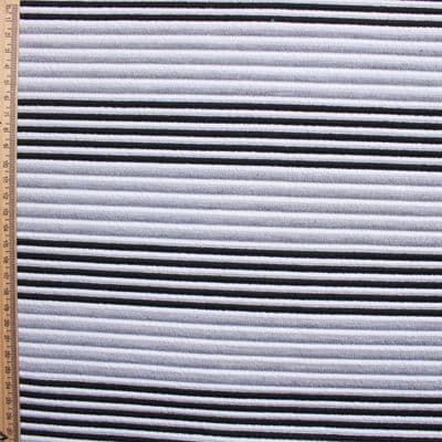 Ponte Roma Stretch Jersey Dress Fabric -  Ribbed Grey Black