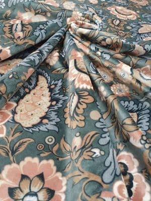 Printed Velvet: Traditional Floral Jacobean Design