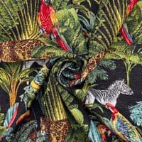 Rainforest Black - Cotton Mix Tapestry Fabric