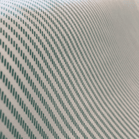 Regency Broken Stripe Emerald and White Polycotton