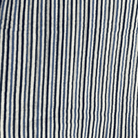 Reversible Quilted Cotton Fabrics Blue and White Floral Stripes