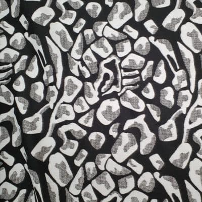 Reversible 'Wool Touch' Acrylic Mixed Fibres Dress Fabric - Black & White Print