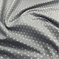 Shiny Silver Stars on Silver - 100% cotton fabric