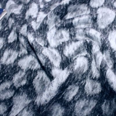 Silver Grey Shapes Mohair Like - Wool Mix Fabric