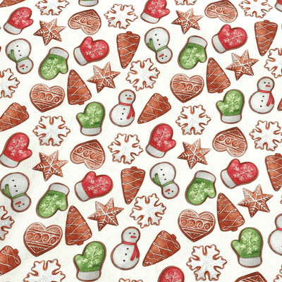 Snowmen Mittens Gingerbread Cookies - Christmas 100% Cotton