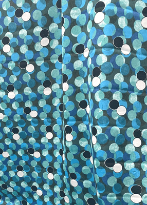 SPOTS Turquoise, Navy and White Polyester Dressmaking Fabric